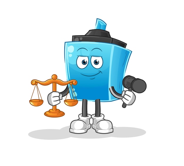 Marker pen lawyer cartoon. cartoon mascot vector