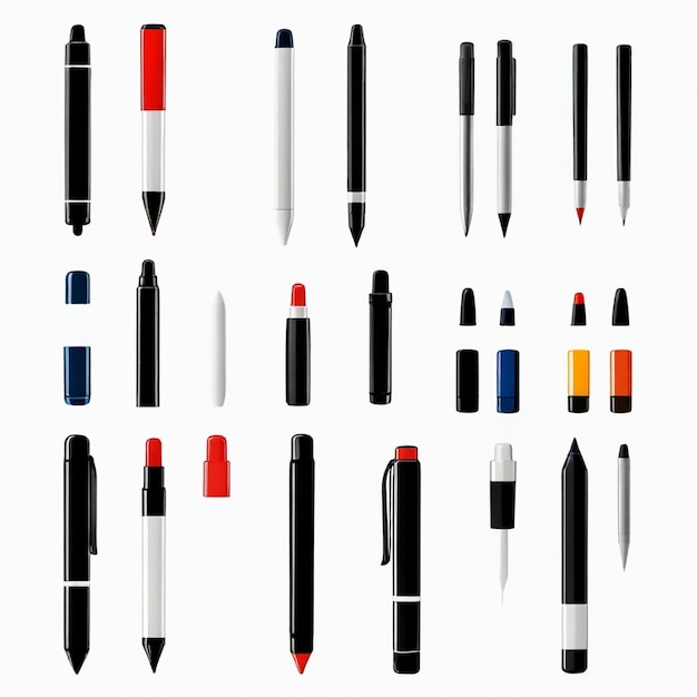 Marker vector set white background isolated a high quality