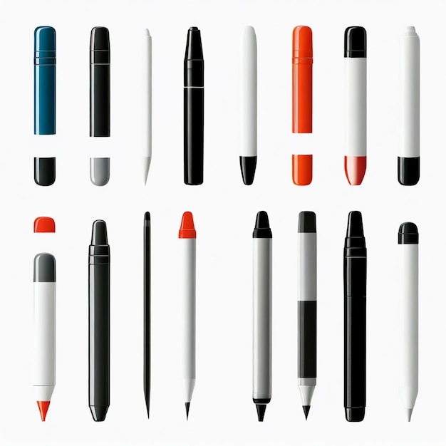 Marker vector set white background isolated a high quality