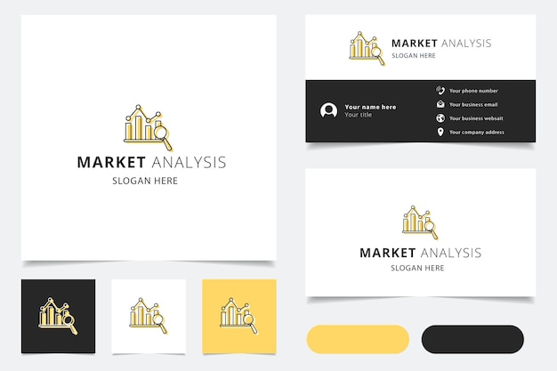 Market analysis logo design with editable slogan branding