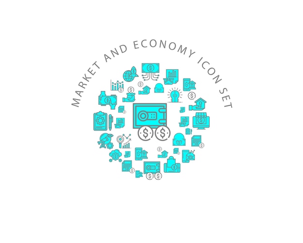 MArket and economy icon set design