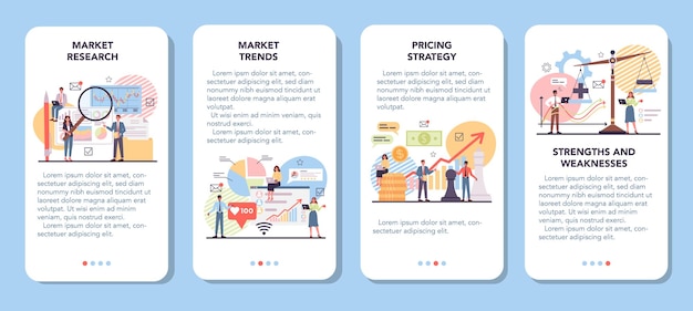 Market mobile application banner set