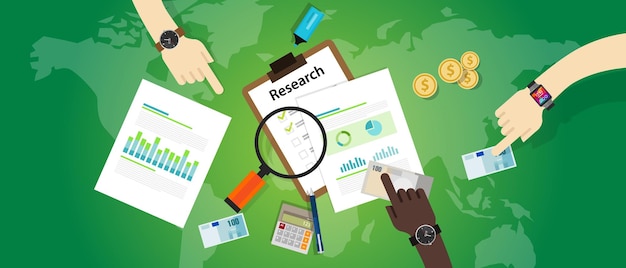 market research analysis chart bar pie business process product information focus