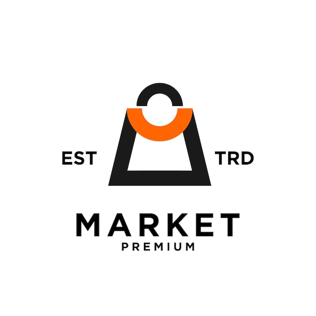 Market shop bag initial M logo icon design