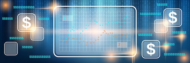 Market trend analysis vector concept illustration