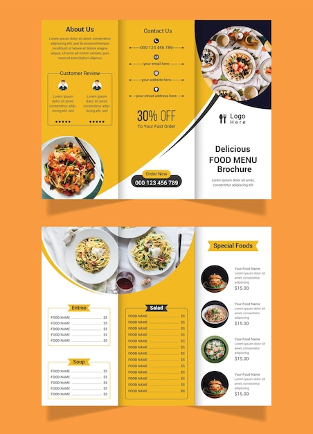 Market trifold brochure template vector