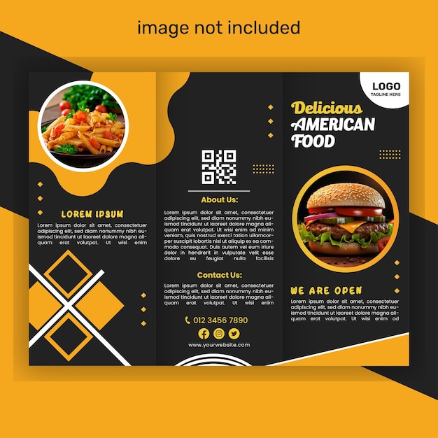 Vector market trifold brochure template vector