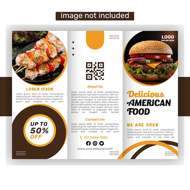 Vector market trifold brochure template vector