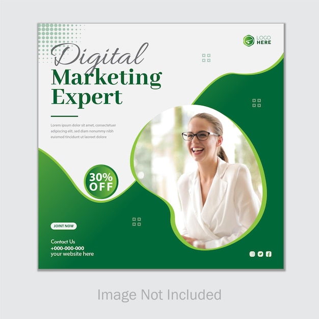 Marketing agency web banner or social media cover template