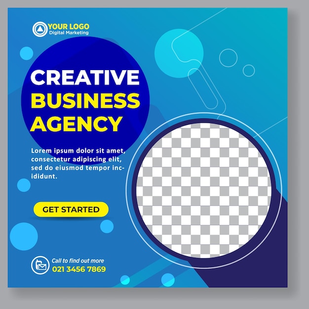 Marketing business banner template. Digital marketing social media post banner.