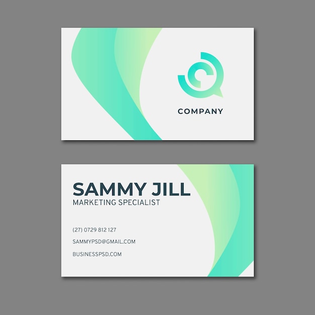 Marketing business double sided business card