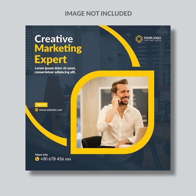 Marketing business expert social media post template in Vector file