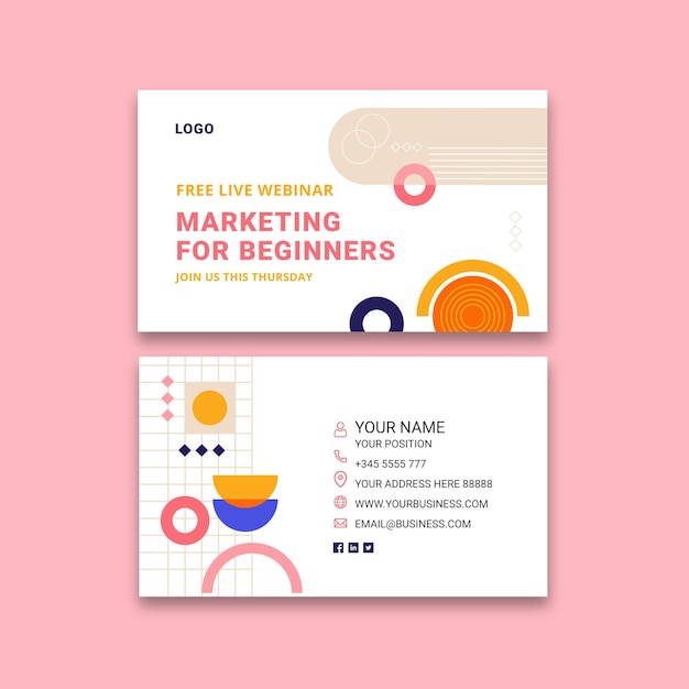 Vector marketing business horizontal business card