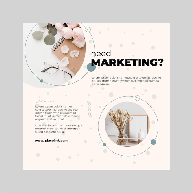 Marketing business square flyer template