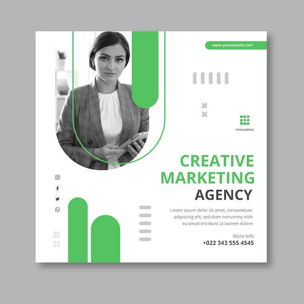 Marketing business square flyer template