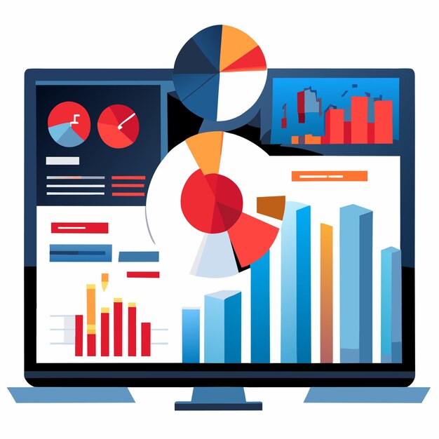 Marketing growth statistics template or analyzing growth chart or elements collection dashboard