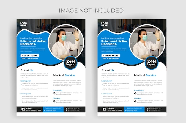 marketing medical corporate business flyer design template with vector