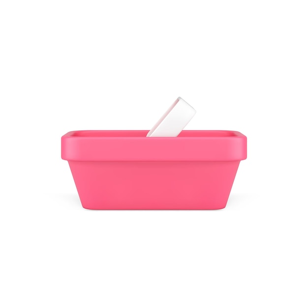 Marketing pink shopping basket adding goods digital store online purchasing realistic d icon vector