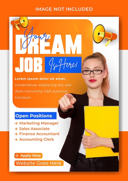 Marketing Vacancy Flyer Template Design