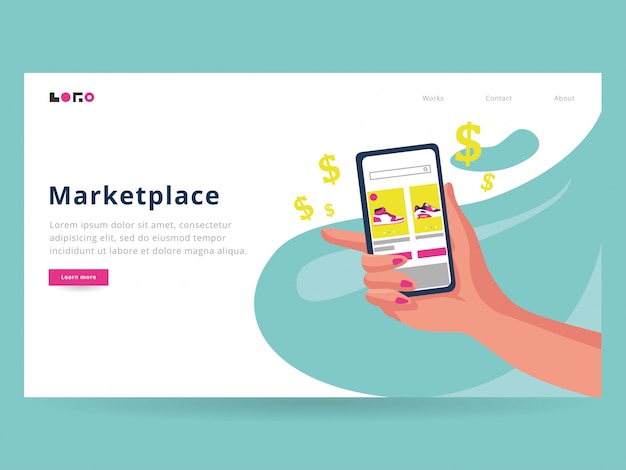 Marketplace landing page template