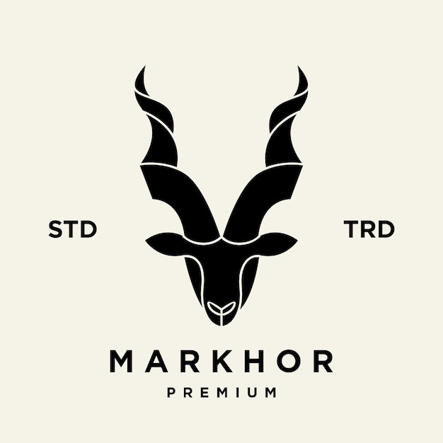 Vector markhor head animal logo design inspiration