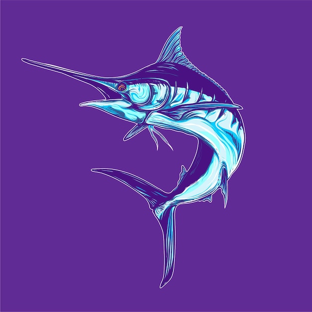 marlin fish artwork illustration