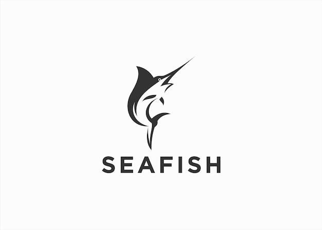 marlin fish logo design icon vector illustration