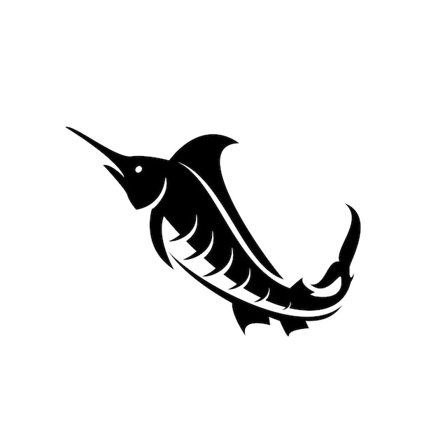 Vector marlin fish silhouette logo icon design