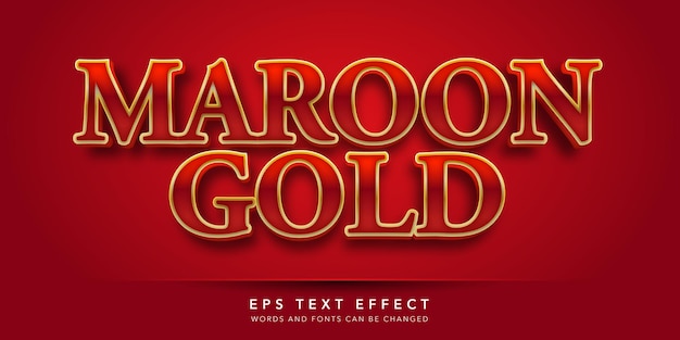 maroon gold 3d editable text effect