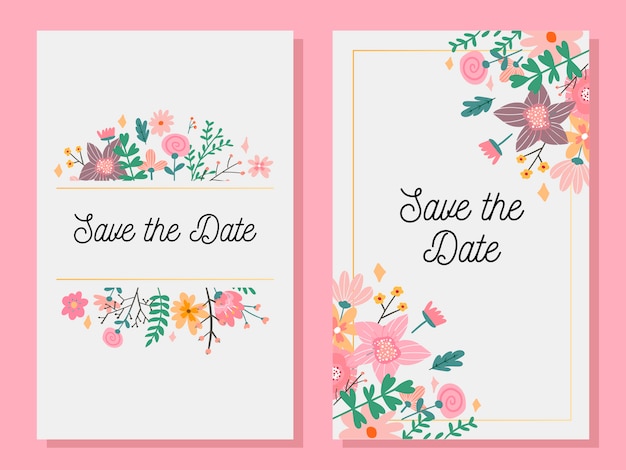 Marriage invitation card with custom sign and flower frame