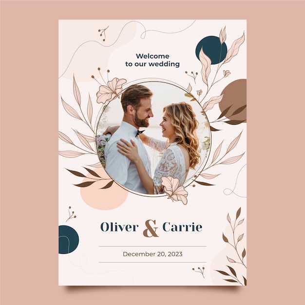 Marriage and wedding vertical poster template