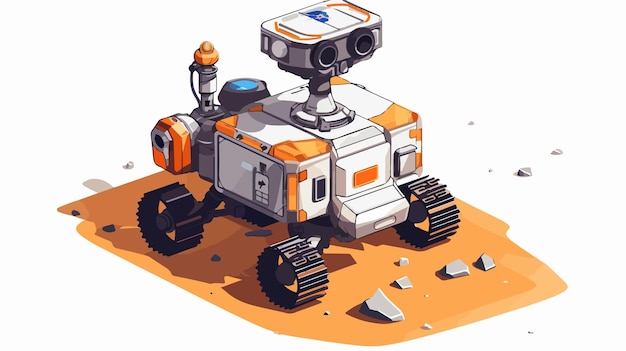 Vector mars rover with sensors and locators for exploration missions