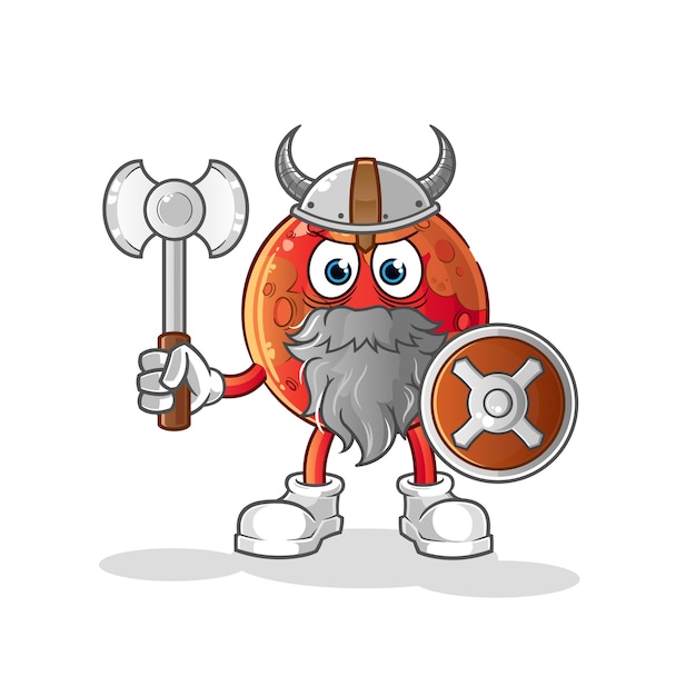 Mars viking with an ax illustration. character