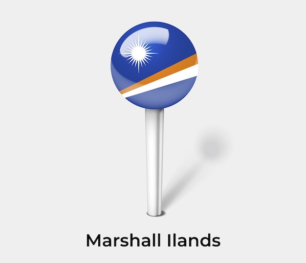 Marshall Ilands push pin for map vector illustration