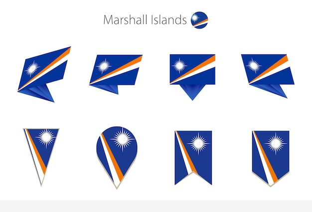 Marshall Islands national flag collection eight versions of Marshall Islands vector flags