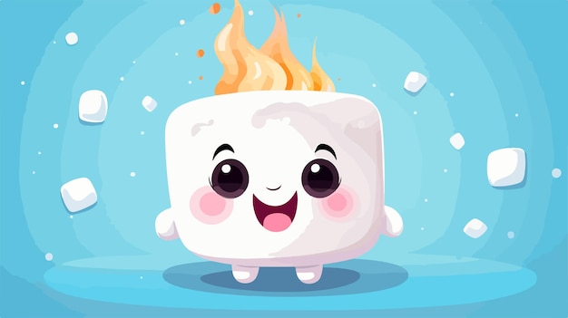 Marshmallow Character Wallpaper with Free Space for Text