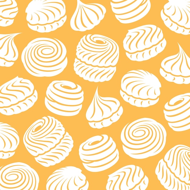 Marshmallow pattern background set. Collection icon marshmallow. Vector