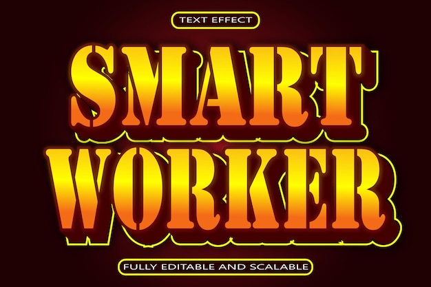 Mart Worker Editable Text Effect 3D Emboss Modern Style