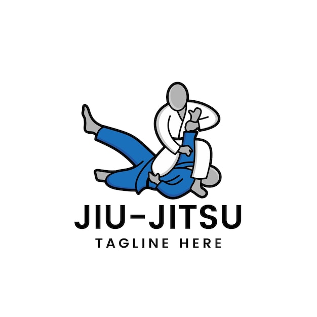 Vector martial art brazilian jiu jitsu judo logo sport symbol illustration vector