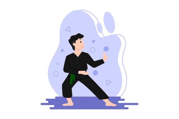 Martial Art Flat Design Illustration