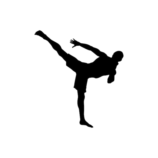 martial art karate practicing silhouette image