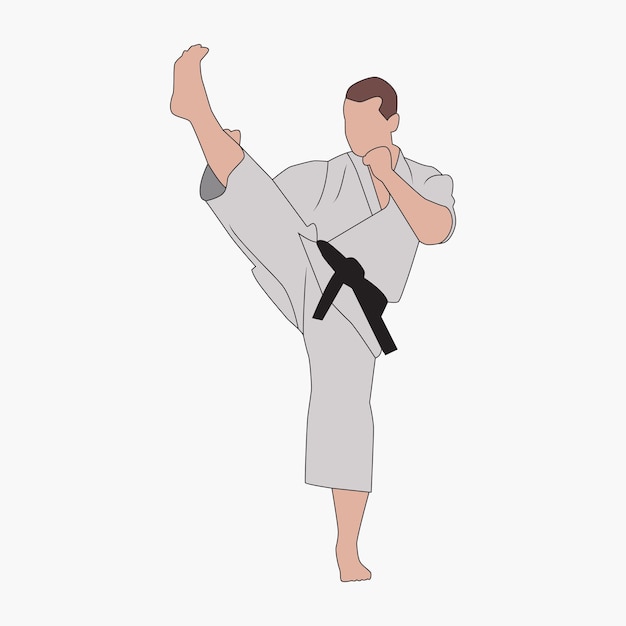 martial arts line art illustration