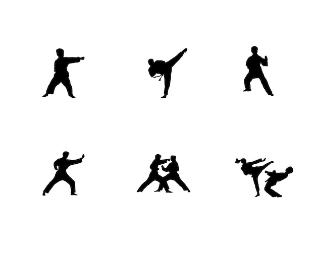 martial arts silhouette bundle for any design purpose