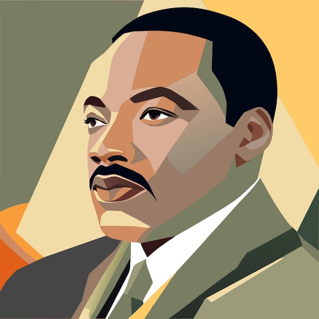 Vector martin luther king jr portrait vector illustration