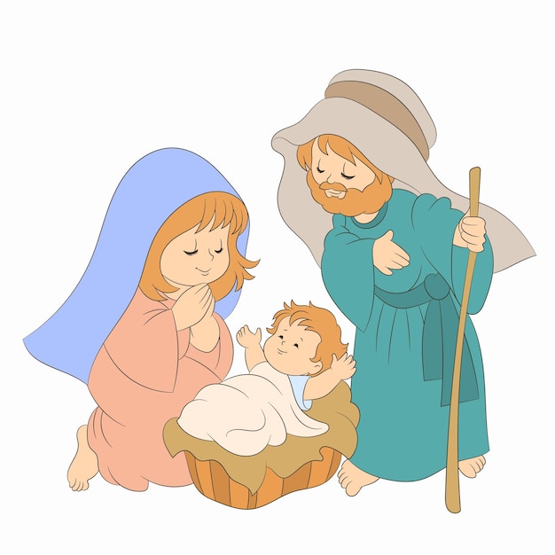 Mary and Joseph with baby Jesus design