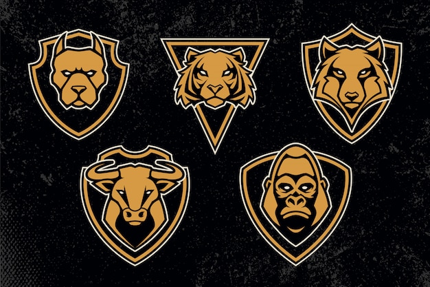 Mascot Animals Emblems  Set