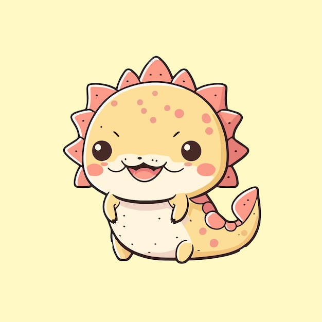 Mascot for axolotl an aquatic animal a small sea creature with a flat cartoon design