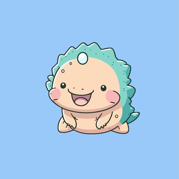 Mascot for axolotl an aquatic animal a small sea creature with a flat cartoon design