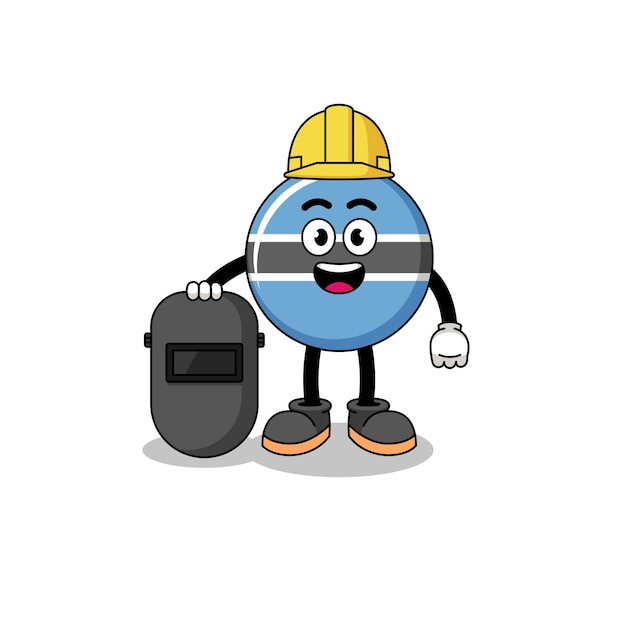 Mascot of botswana as a welder