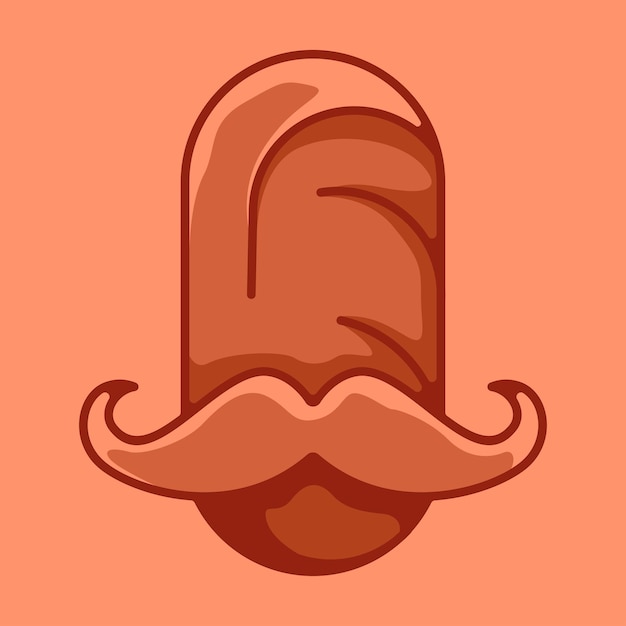 Mascot bread mustache logo design